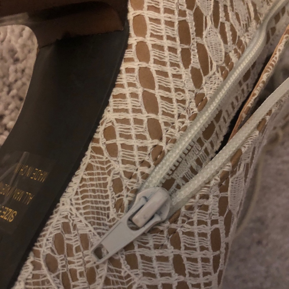 Crochet Lace Faux Leather Booties - Picture 9 of 13